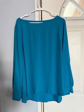 Loft Women's Teal Long-Sleeve Blouse